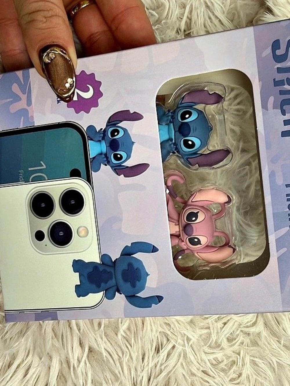 Disney Stitch Phone Buddies Phone Accessories Blue & Pink NWT